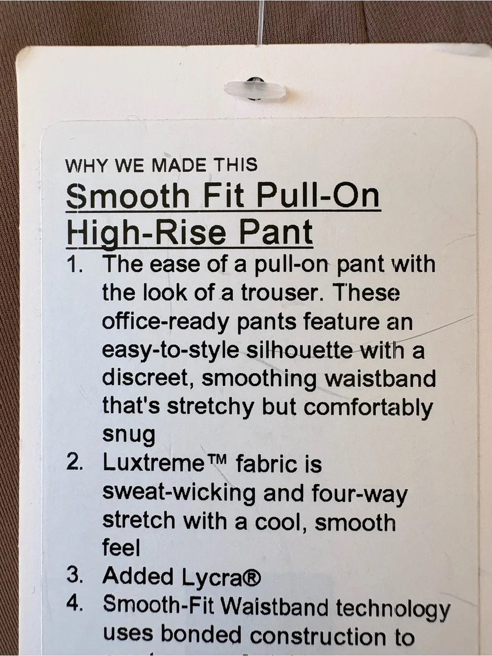 Lululemon Smooth Fit Pull-On High-Rise Pant  Size 6 NWT